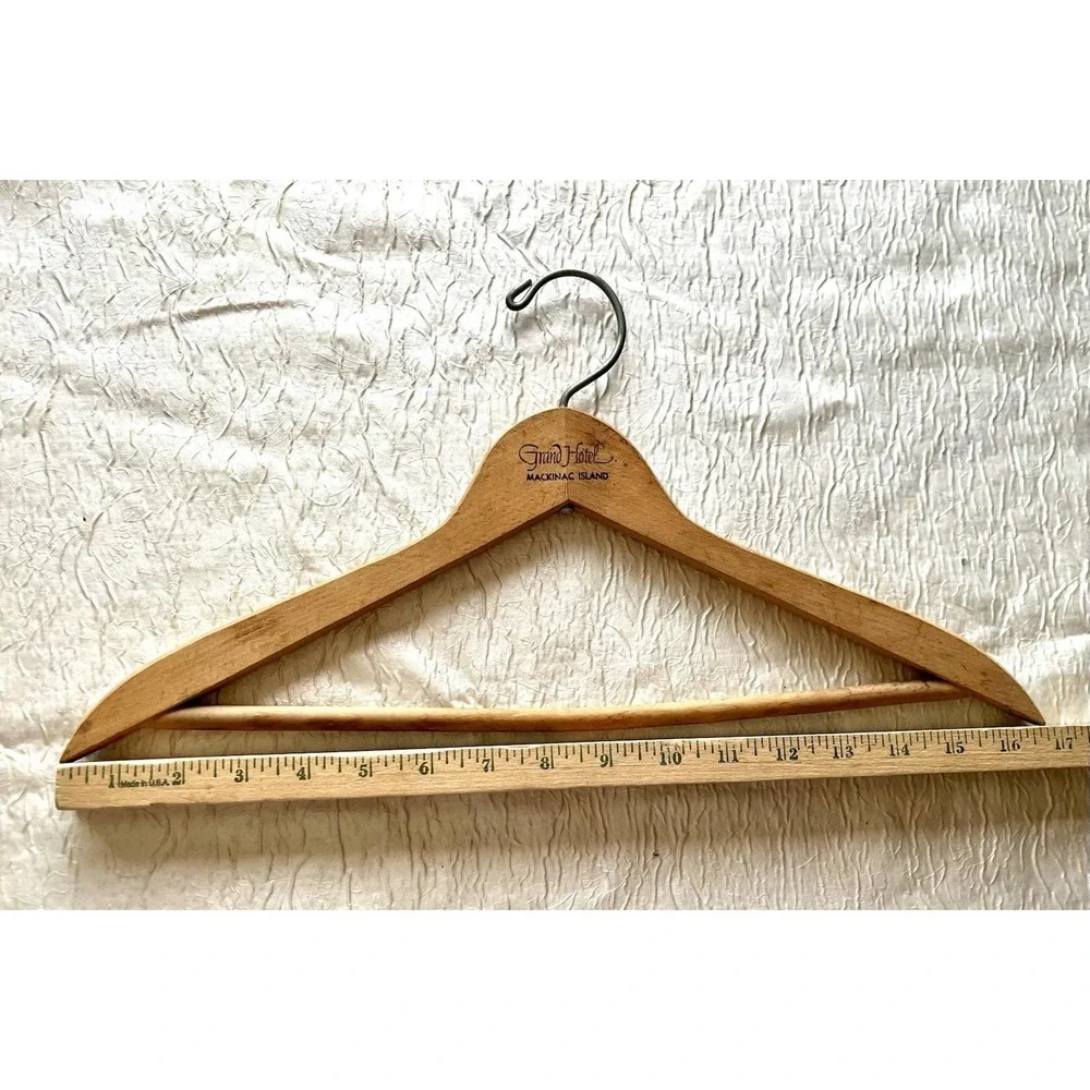 Grand Hotel Mackinac Island Michigan 1983-84 Wooden Clothes Hanger W/ Provenance
